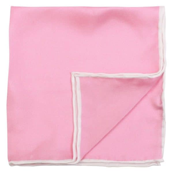 Amanda Christensen plain Printed Pink Pocket Square with piping