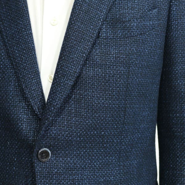 Blue textured blazer jacket detail