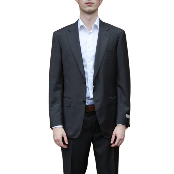 CANALI Charcoal Pinpoint Suit jacket front