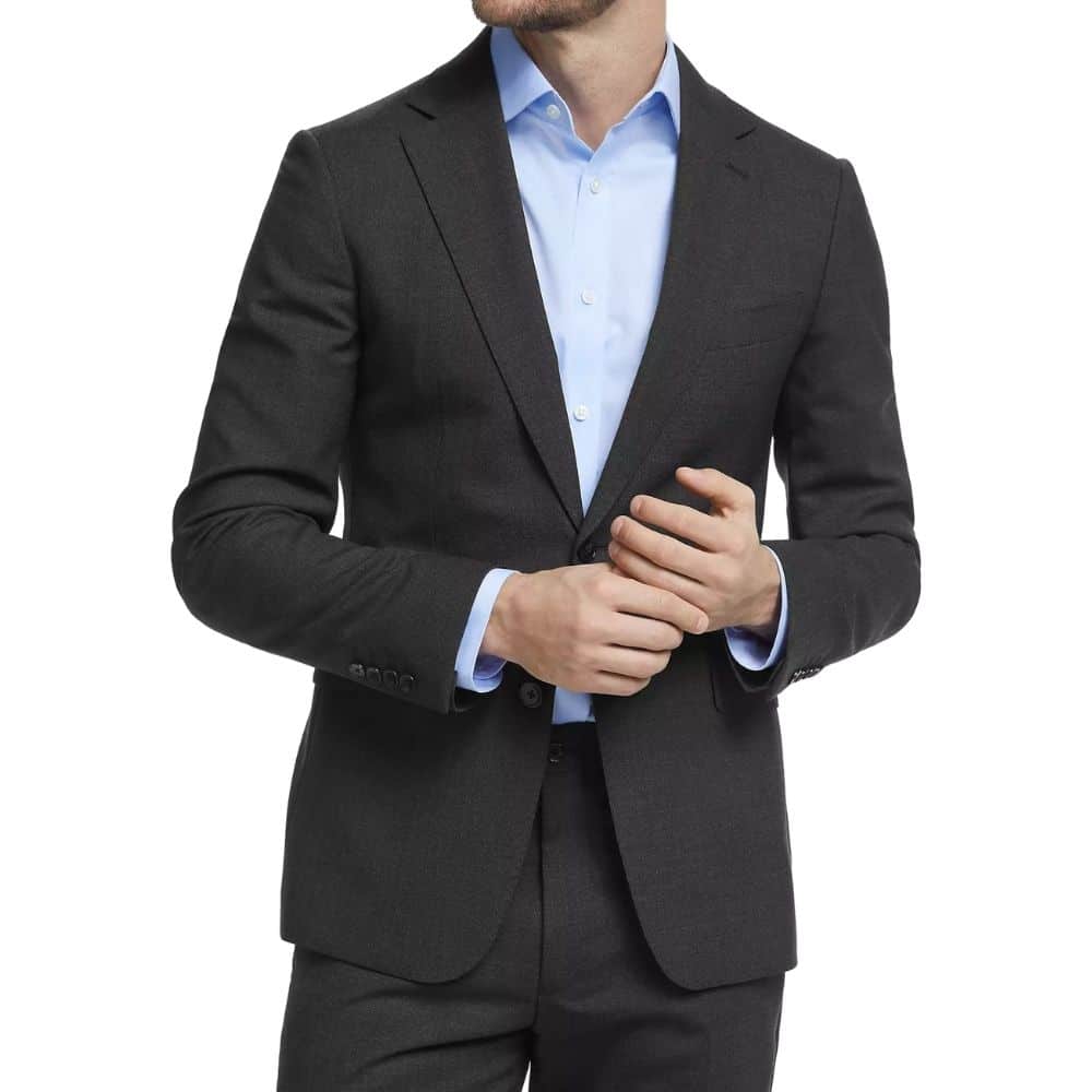 CANALI PURE WOOL LIGHT WEIGHT SUIT IN CHARCOAL | Menswear Online