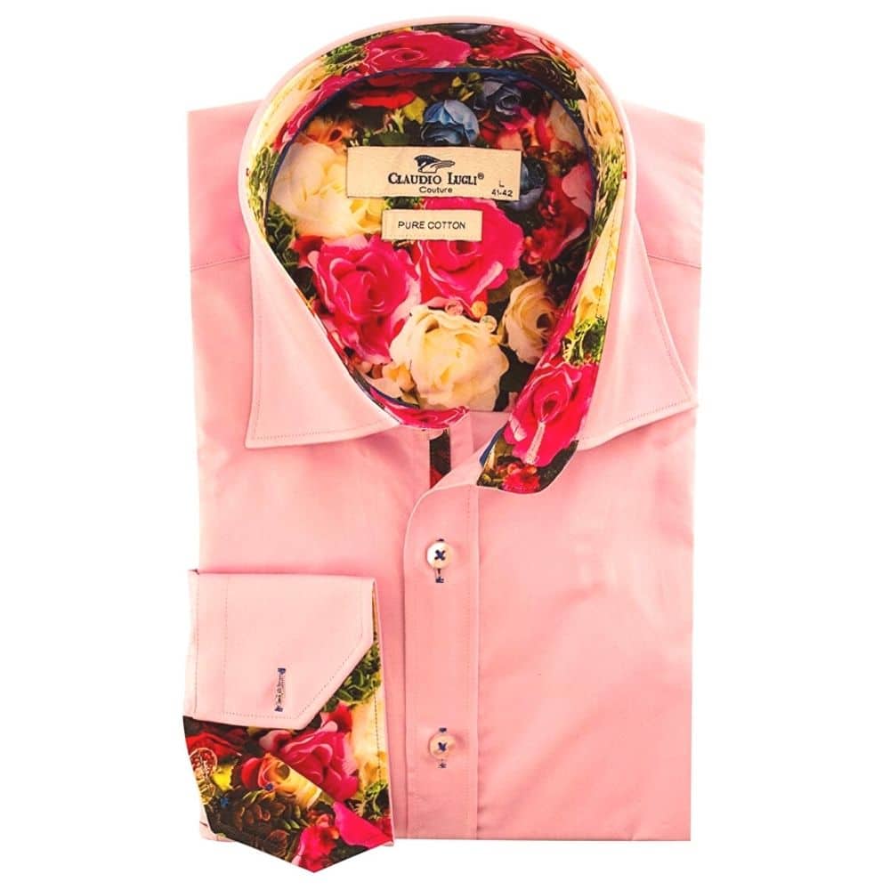 CLAUDIO LUGLI ROSES SHIRT IN PINK