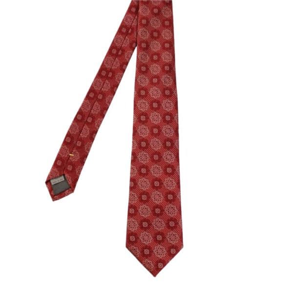 Canali Floral Tie Burgundy 1