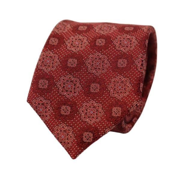 Canali Floral Tie Burgundy 2