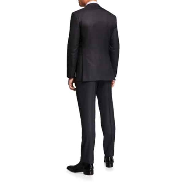 Canali charcoal suit back view