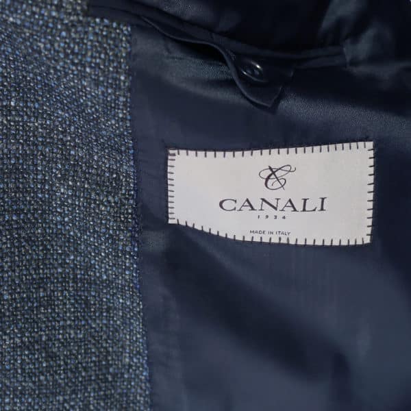 Canali jacket wool speckled navy lining