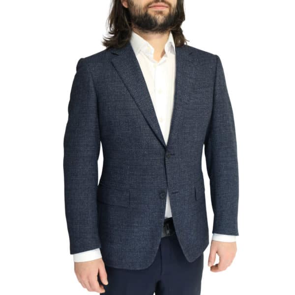 Canali jacket wool speckled navy2