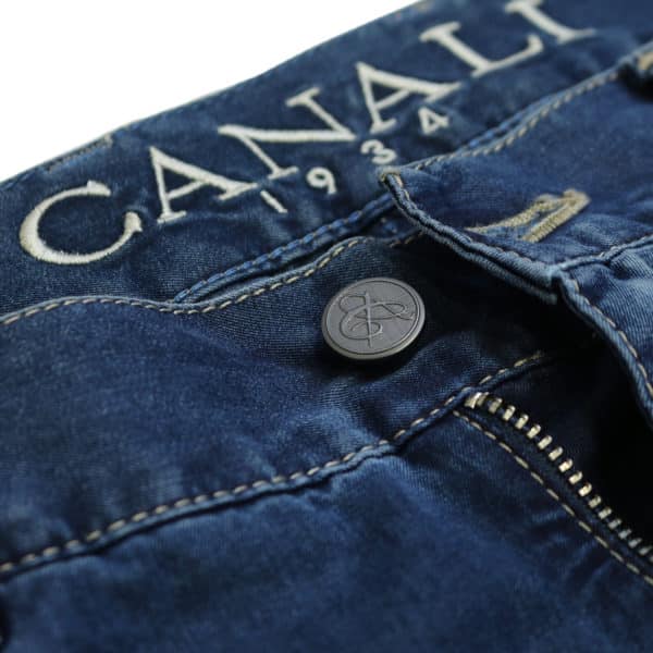 Canali jeans navy detail button