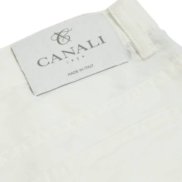 Canali white jean back pocket detail