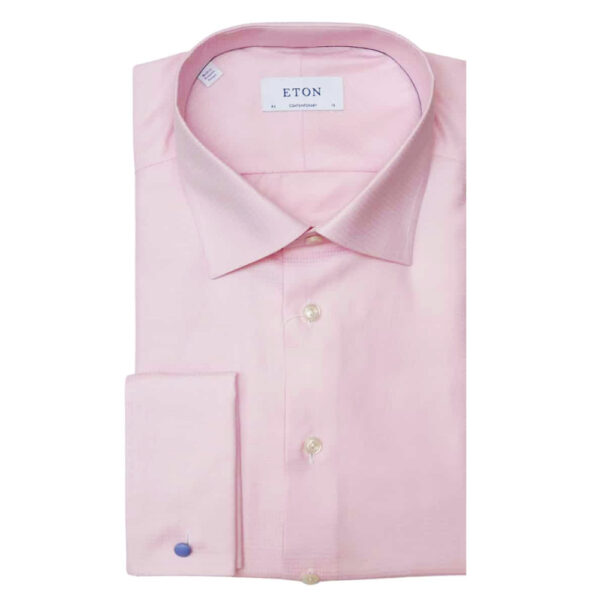 ETON SHIRT TEXTURED TWILL FRENCH CUFF PINK