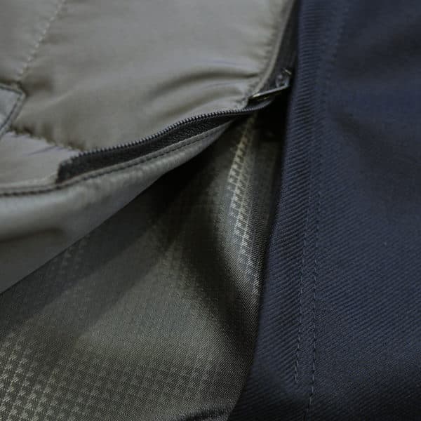 Eduard Dressler navy raincoat detail2