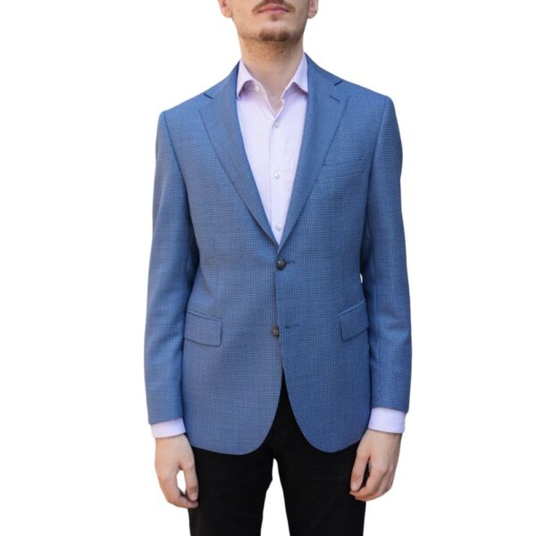 Eduard Dressler small check blue smart jacket