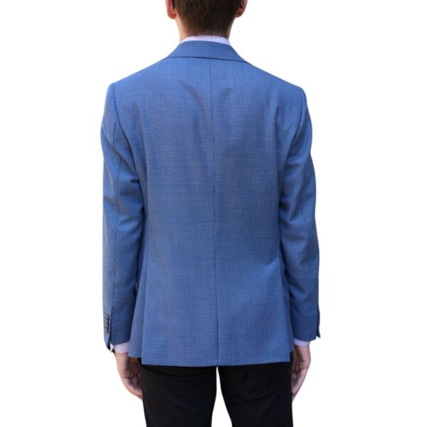 Eduard Dressler small check blue smart jacket back