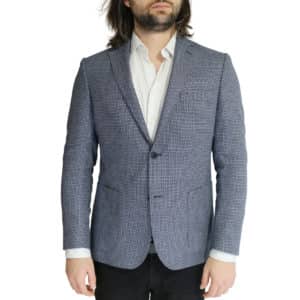 Eduard Dressler textured navy and white jacket