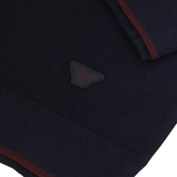 Emporio Armani half zip jumper navy detail