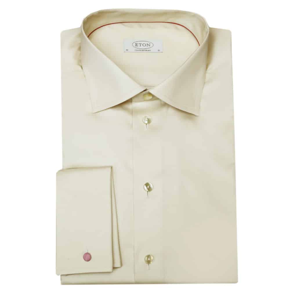 Eton shirt french cuff beige