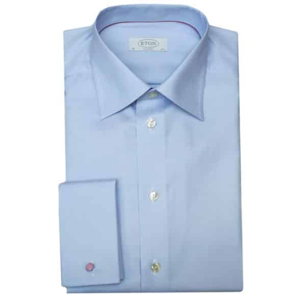 Eton shirt herringbone twill light blue