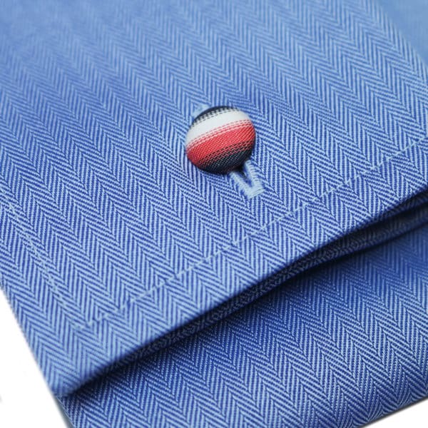 Eton shirt small herringbone twill navy fabric