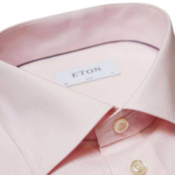Eton shirt stripe pink collar