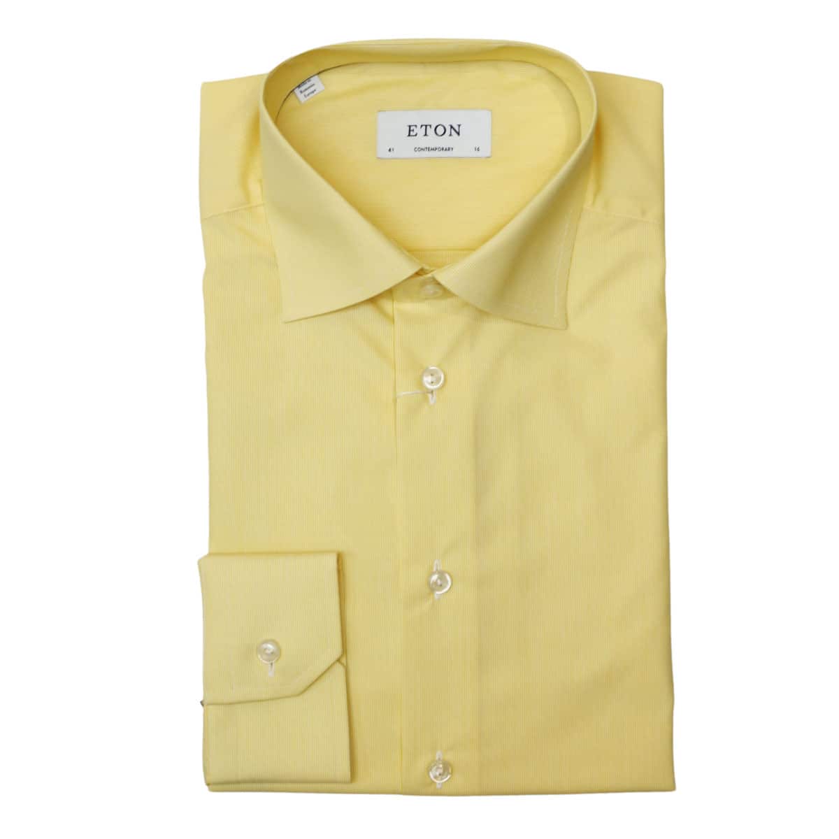 Eton shirt striped twill yellow1