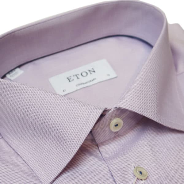 Eton shirt textured twill purple collar 2