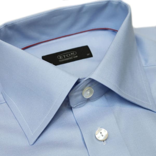 Eton shirt twill french cuff blue collar