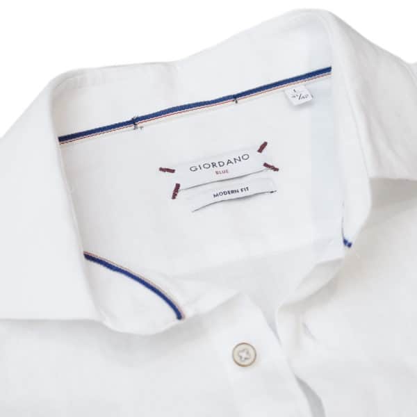 Giordano linen shirt white collar