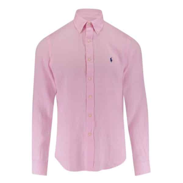 POLO RALPH LAUREN CUSTOM FIT LINEN SHIRT Pink