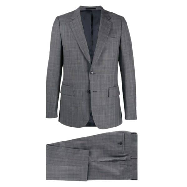 Paul Smith Mens Slim Fit Dark grey check wool suit all