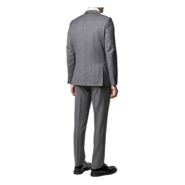 Paul Smith Mens Slim Fit Dark grey check wool suit rear