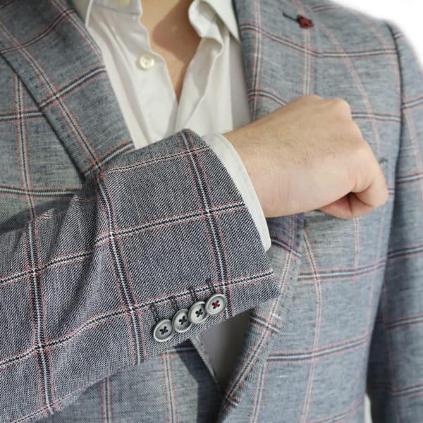 Roy Robson big check jacket button detail