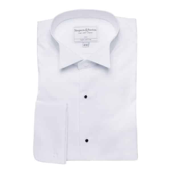 Simpson Ruxton Marcella Dress Shirt wing collar all white