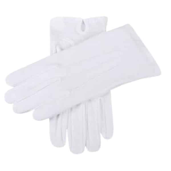 White Cotton Mens Dress Gloves