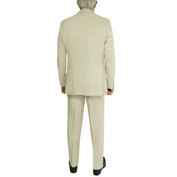 beige linen suit back