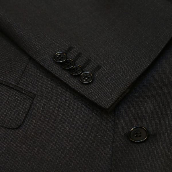 canali suit charcoal button detail