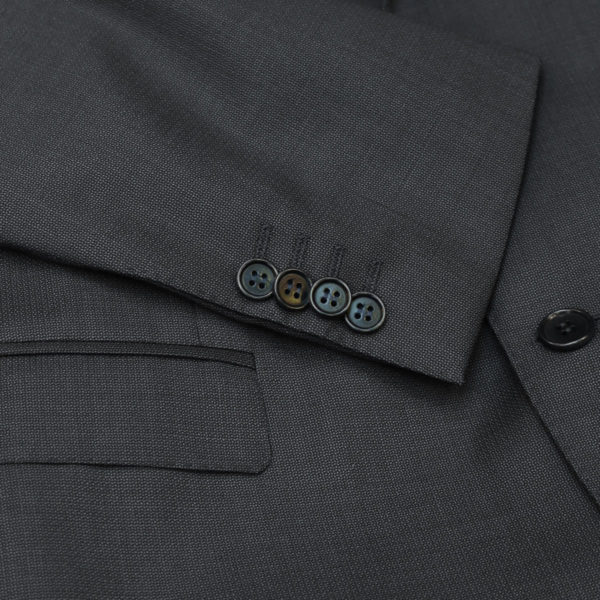 canali suit charcoal button detail1