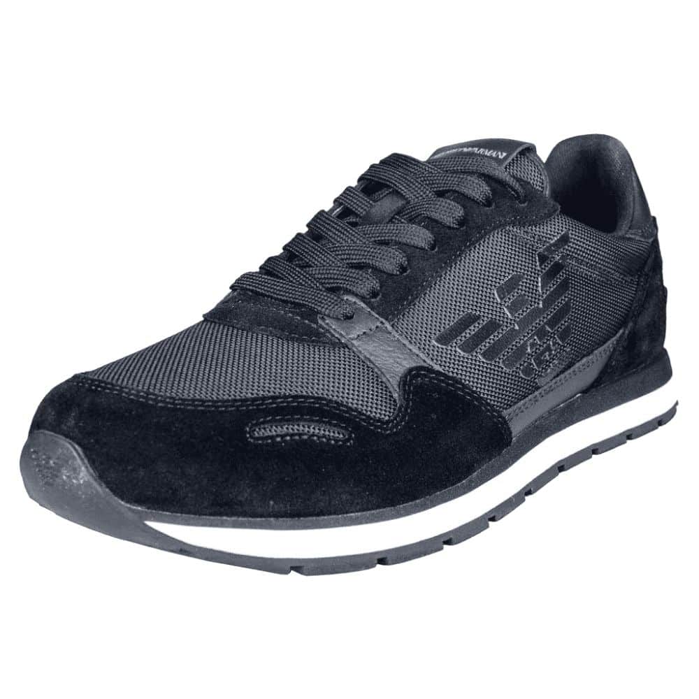 EMPORIO ARMANI NAVY EAGLE RUNNER TRAINERS | Menswear Online