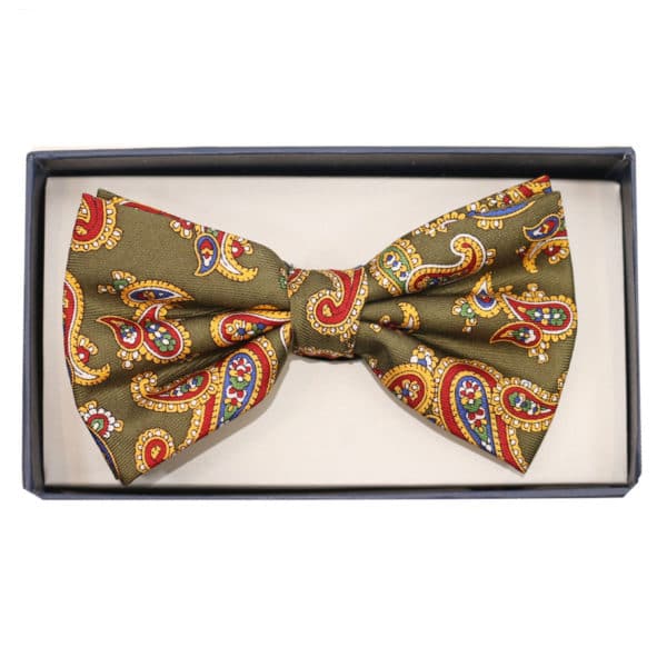 warwicks bow tie green paisley