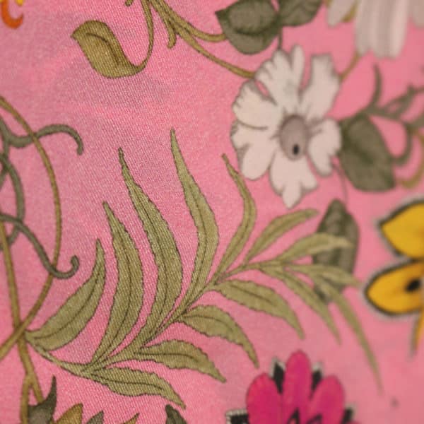 Amanda Christensen pocket square pink flower print close up