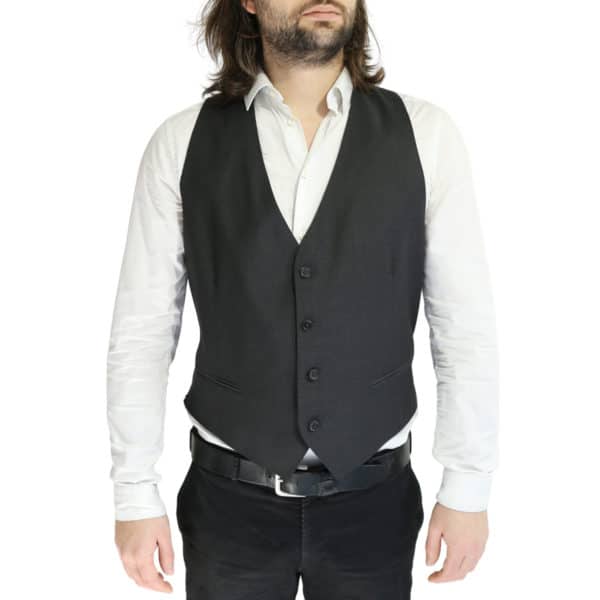 Armani black vest front