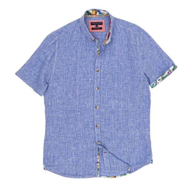 COLOURS SONS OXFORD SHORT SLEEVE SHIRT SKY