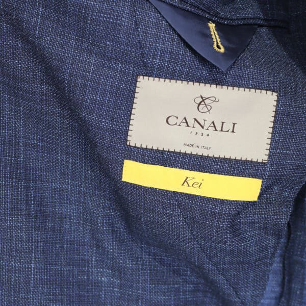 Canali fine textured blue jacket lining