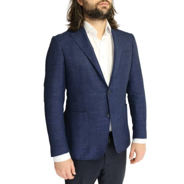 Canali fine textured blue jacket side