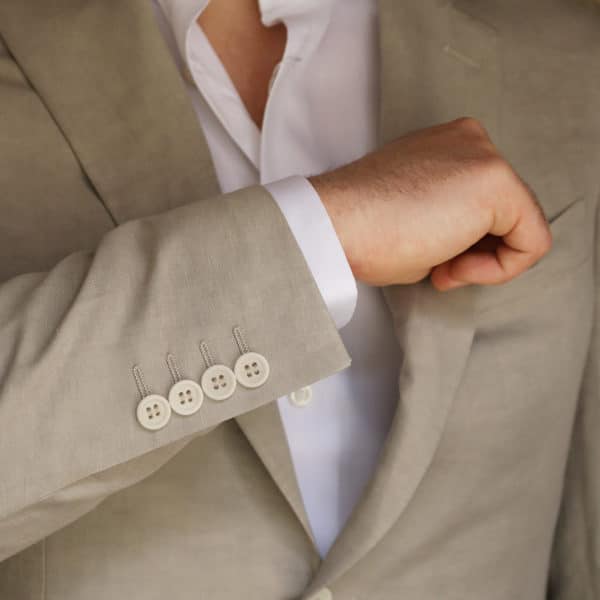 Canali jacket beige button detail
