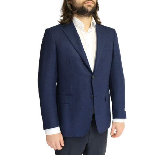 Canali jacket navy fine textured side