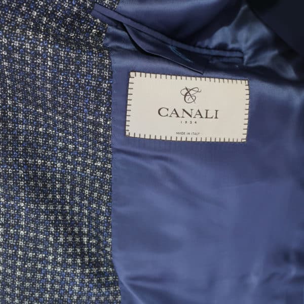 Canali jacket navy with silver dots lining