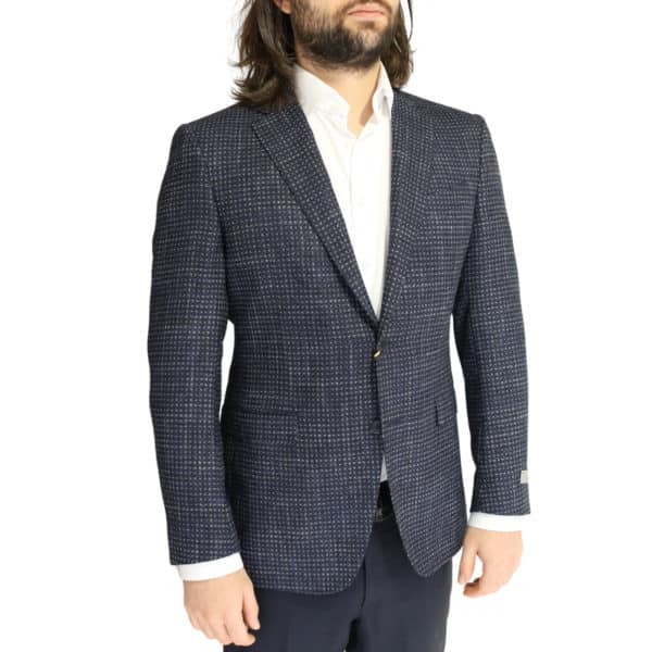 Canali jacket navy with silver dots side