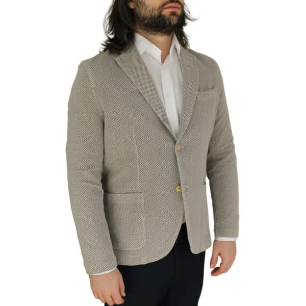 Circolo beige small pattern jersey jacket side