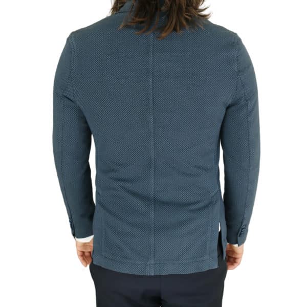 Circolo navy small pattern jersey jacket bacl