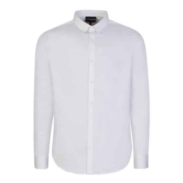 EMPORIO ARMANI WHITE COTTON POPLIN SHIRT