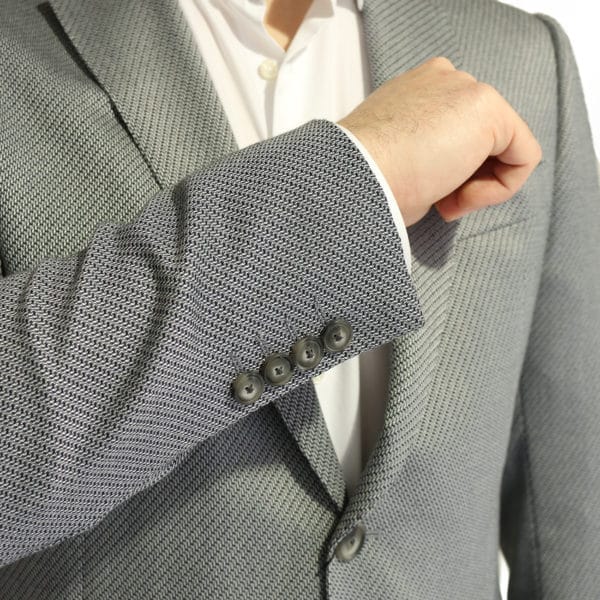 Emporio Armani grey textured blazer jacket buttons